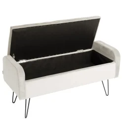 HOMLA Lawka Venlo Welurowa Bezowa 100X39X45Cm Bezowy New