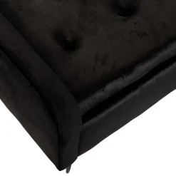 HOMLA Lawka Venlo Welurowa Czarna 100X39X45Cm Czarny New