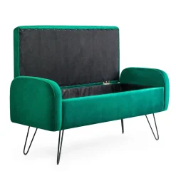 HOMLA Lawka Venlo Welurowa Zielona 100X39X45Cm Zielony Clearance