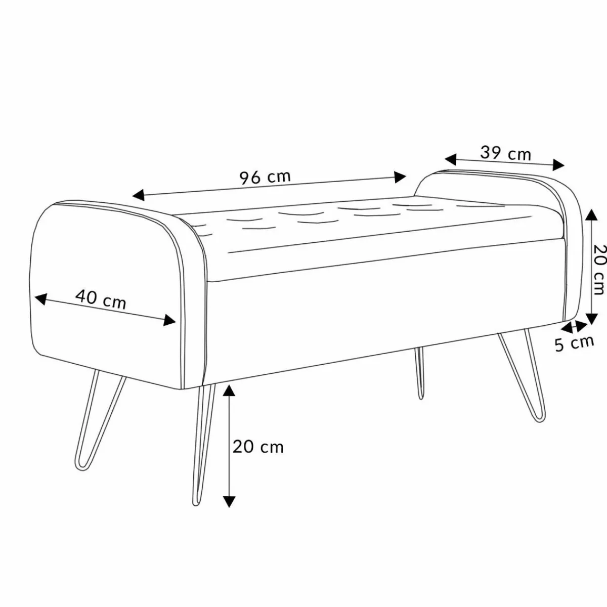 HOMLA Lawka Venlo Welurowa Zielona 100X39X45Cm Zielony Clearance