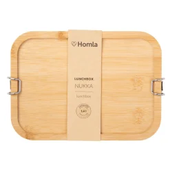 HOMLA Lunchbox Nukka Prostokatny Z Bambusowa Pokrywka 1,6 L Discount