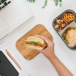 BLACK+BLUM Lunchbox Orange Stalowy Na Kanapke L 19X13,5X7,5 Cm Srebrny Online