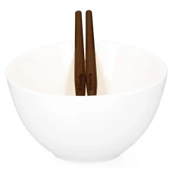 HOMLA Misa Mooka Do Salat Ceramiczna Z Przyborami Biala 24 Cm Bialy Best