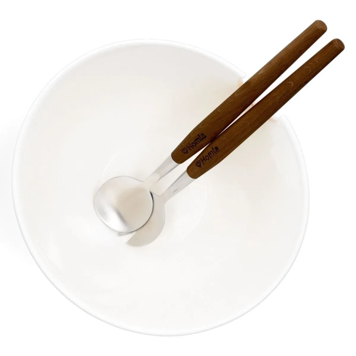 HOMLA Misa Mooka Do Salat Ceramiczna Z Przyborami Biala 24 Cm Bialy Best