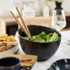 HOMLA Misa Mooka Do Salat Ceramiczna Z Przyborami Czarna 24 Cm Czarny Outlet