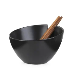 HOMLA Misa Mooka Do Salat Ceramiczna Z Przyborami Czarna 24 Cm Czarny Outlet