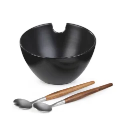 HOMLA Misa Mooka Do Salat Ceramiczna Z Przyborami Czarna 24 Cm Czarny Outlet