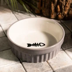 HOMLA Miska Catty Dla Kota Z Rybka Szara 12X4 Cm Best