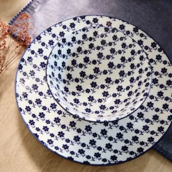 HOMLA Miska Navia Granatowa W Kwiatuszki 16 Cm Niebieski Sale