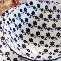 HOMLA Miska Navia Granatowa W Kwiatuszki 16 Cm Niebieski Sale