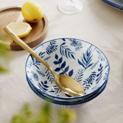 HOMLA Miska Navia Granatowa W Listki 16 Cm Granatowy Online