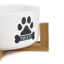 HOMLA Miska Treats Dla Psa M Z Bambusowa Podstawa 16X10 Cm Clearance