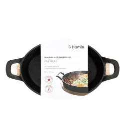 HOMLA Naczyńie Andreas Żeliwne Z Podstawka M 27X15 Cm Czarny Discount