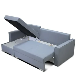 HOMLA Naroznik Floki Z Funkcja Spania I Pojemnikiem Na Pościel 230X85X144 Cm Szary Best