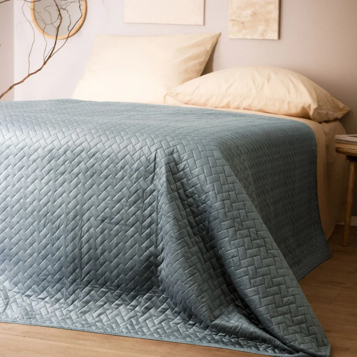 HOMLA Narzuta Soren Niebieska/ Chlodny 200X220 Cm Niebieski Discount