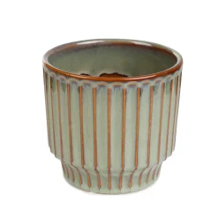 HOMLA Oslonka Na Doniczke Maya Ceramiczna Zielona 13,8X13,8X12,8 Cm Online