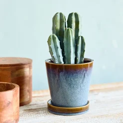 HOMLA Oslonka Na Doniczke Maya Z Podstawka Niebieska 13,6X13,6X13,6 Cm Discount