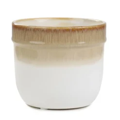 HOMLA Oslonka Na Doniczke Oasis Ceramiczna Bezowa 12X12X10,5 Cm