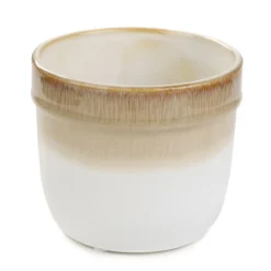 HOMLA Oslonka Na Doniczke Oasis Ceramiczna Bezowa 12X12X10,5 Cm