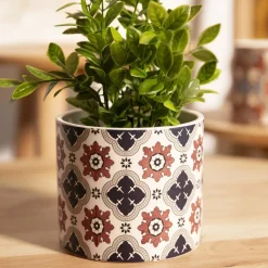 HOMLA Oslonka Na Doniczke Storia We Wzor Azulejo 13X13X11 Cm Outlet