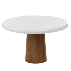 HOMLA Patera Marble Marmurowa Z Akacjowa Nozka 25X14,5 Cm Online