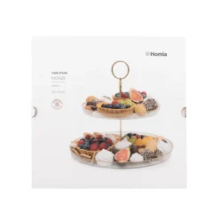 HOMLA Patera Monze Dwupoziomowa Transparentna 21 Cm, 28 Cm Hot