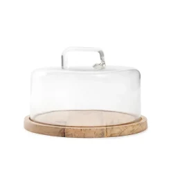 HOMLA Patera Wood Colony Okragla Ze Szklanym Kloszem 25X16 Cm Outlet