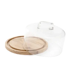 HOMLA Patera Wood Colony Okragla Ze Szklanym Kloszem 25X16 Cm Outlet