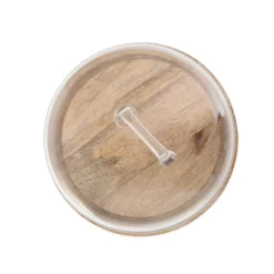 HOMLA Patera Wood Colony Okragla Ze Szklanym Kloszem 25X16 Cm Outlet
