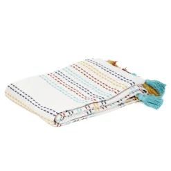 HOMLA Pled Cadas Bawelniany Z Niebieskim Wzorem 130X170 Cm Online
