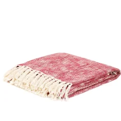 HOMLA Pled Nori Bawelniany Z Fuksjowym Wzorem 130X170 Cm Best