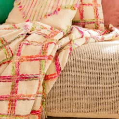 HOMLA Pled Tanis Z Kolorowymi Nitkami 130X170 Cm Nadruk Sale