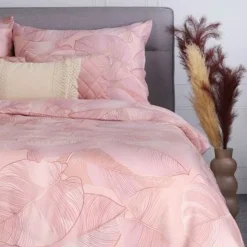 HOMLA Pościel Gallo Z Mikrofibry Rozowa W Liscie 140X200 Cm + 1*70X80 Cm Sale