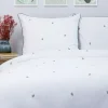 HOMLA Pościel Hadley Bawelniana W Listki Z Zielona Lamowka 200X220 + 2*50X60 Cm Outlet
