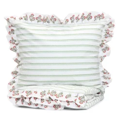 HOMLA Pościel Katina Bawelniana W Zielony Wzor Z Falbanka 160X200 Cm Outlet