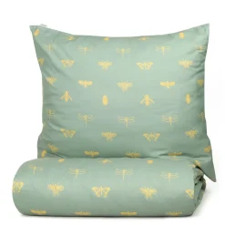 HOMLA Pościel Luro Z Mikrofibry Oliwkowa W Owady 200X220 Cm Mietowy New
