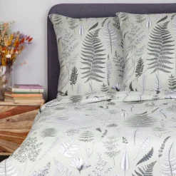 HOMLA Pościel Milie Z Mikrofibry Zielolna W Liscie Paproci 200X220 Cm Zielony New