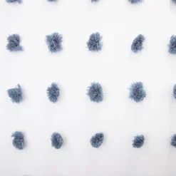 HOMLA Pościel Nivell Z Mikrofibry Z Niebieskimi Pomponami 200X220 Cm Bialy Sale