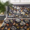 HOMLA Pościel Otamo Z Mikrofibry W Liscie I Kwiaty 200X220 Cm Granatowy New