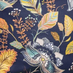 HOMLA Pościel Otamo Z Mikrofibry W Liscie I Kwiaty 200X220 Cm Granatowy New