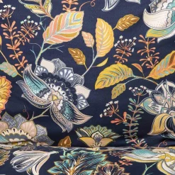 HOMLA Pościel Otamo Z Mikrofibry W Liscie I Kwiaty 200X220 Cm Granatowy New