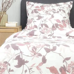HOMLA Pościel Rosa Z Mikrofibry W Rozowe Liscie 140X200 Cm + 1*70X80 Cm Sale