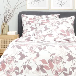 HOMLA Pościel Rosa Z Mikrofibry W Rozowe Liscie 200X220 Cm Rozowy