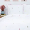 HOMLA Pościel Sadie Bawelniana W Kwiatki Z Rozowa Lamowka 200X220 + 2*50X60 Cm Outlet