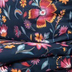 HOMLA Pościel Vabel Z Mikrofibry Granatowa W Liscie I Kwiaty 200X220 Cm Wielokolorowy Clearance