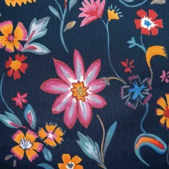 HOMLA Pościel Vabel Z Mikrofibry Granatowa W Liscie I Kwiaty 160X200 Cm Wielokolorowy Best