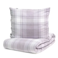 HOMLA Pościel Vella Flanelowa W Szara Krate 200X220 Cm + 2 X 50X60 Cm