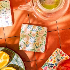 HOMLA Podkladka Melte Ceramiczna Kwiaty Roz Blekit 4 Szt. Sale