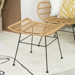 HOMLA PodNożek Jardin Pleciony 60X50X48 Cm Naturalny Outlet