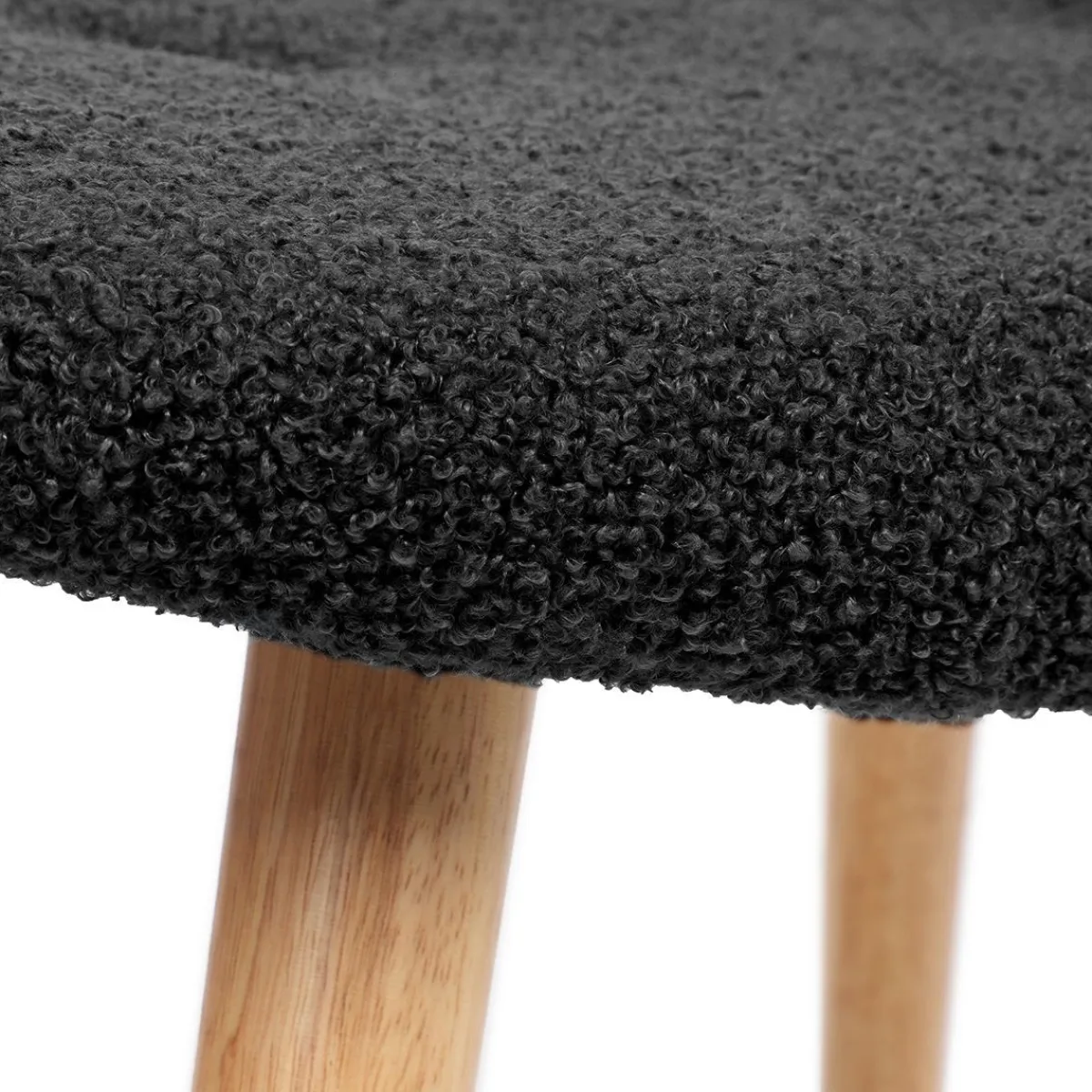 HOMLA PodNożek Moss Teddy Boucle W Tkaninie Teddy Czarny 61X41X38 Cm Sale